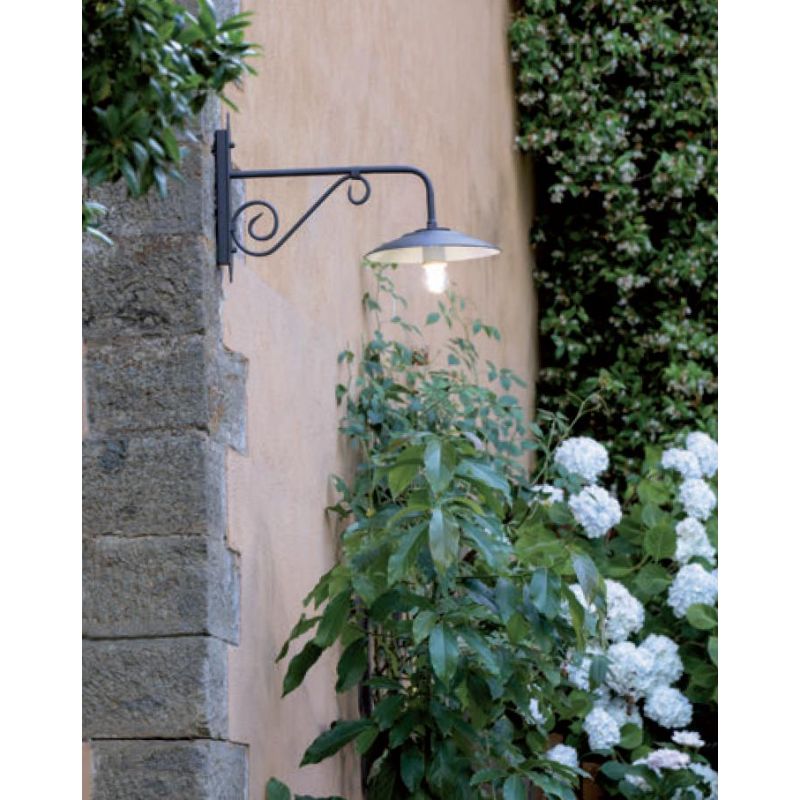 BORGO APPLIQUE DA ESTERNO LUNGA PICCOLA ANTRACITE CON PIATTO INTERNO BIANCO DI SOVIL Sovil - Cristalensi Shop Online