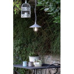 SPECTRE SOSPENSIONE CON PIATTO CORTEN O BIANCO IN STILE VINTAGE IP44 ECONOMICA DI SOVIL Sovil - Cristalensi Shop Online