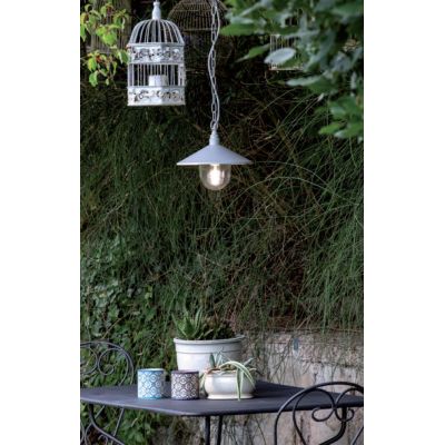 SPECTRE SOSPENSIONE CON PIATTO CORTEN O BIANCO IN STILE VINTAGE IP44 ECONOMICA DI SOVIL Sovil - Cristalensi Shop Online