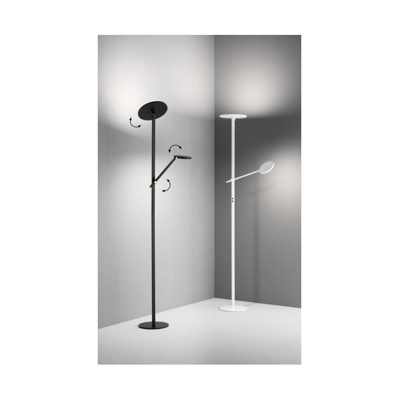 3551-10 REGINA LAMPADA DA TERRA A DOPPIA EMISSIONE DI LUCE NERA O BIANCA DIMMERABILE DI FABAS LUCE Fabas Luce - Cristalensi Shop