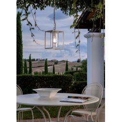 DOMUS SOSPENSIONE SINGOLA STILE CLASSICO IP43 IN ALLUMINIO BIANCO O NERO DI SOVIL Sovil - Cristalensi Shop Online