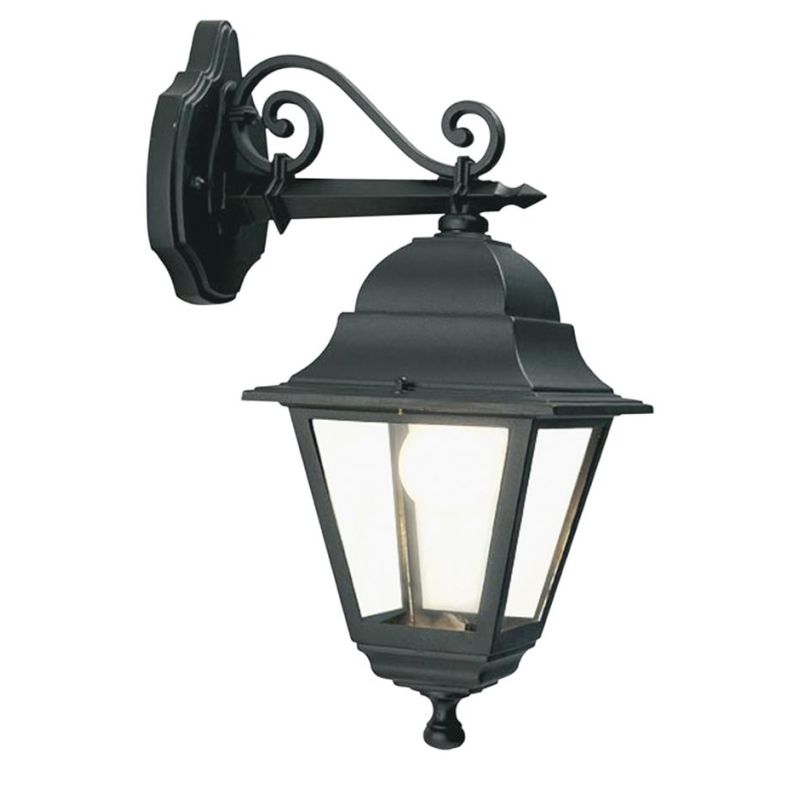 OLD LANTERNA MEDIA PER ESTERNO IN ALLUMINIO DI COLORE NERO O BIANCO E DIFFUSORI IN VETRO Sovil - Cristalensi Shop Online