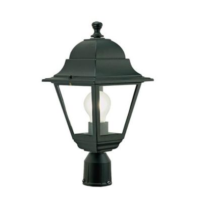 OLD TESTA PALO IN ALLUMINIO NERO O BIANCO ARGENTO CON DIFFUSORE TRASPARENTE PER PALO DIAMETRO 6 CM Sovil - Cristalensi Shop Onli