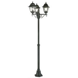 OLD DI SOVIL LAMPIONE PER ESTERNO 3 LANTERNE IN ALLUMINIO NERO O BIANCO VETRI TRASPARENTI Sovil - Cristalensi Shop Online