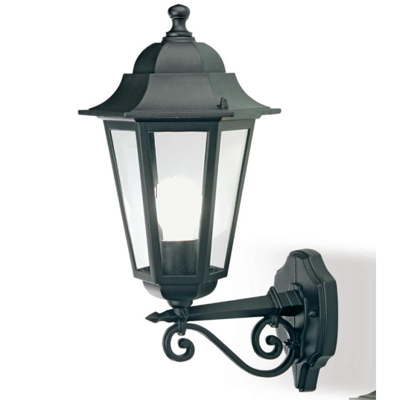 KAYAK LANTERNA A PARETE IN ALLUMINIO NERO CON DIFFUSORI IN VETRO Sovil - Cristalensi Shop Online