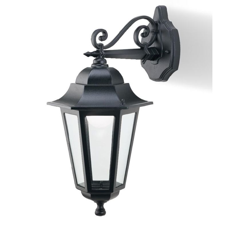 KAYAK LANTERNA A PARETE IN ALLUMINIO NERO CON DIFFUSORI IN VETRO Sovil - Cristalensi Shop Online