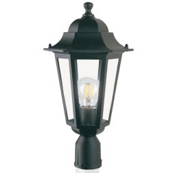 KAYAK TESTA PALO PER TUBO DI 6 CM IN ALLUMINIO NERO CON DIFFUSORI IN VETRO Sovil - Cristalensi Shop Online 2