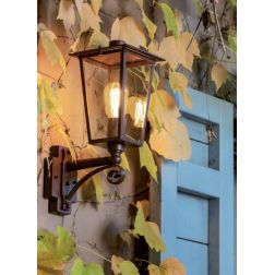 RIBOT LANTERNA A PARETE RIVOLTA VERSO L'ALTO DA ESTERNO BIANCO/ORO O RUGGINE Sovil - Cristalensi Shop Online