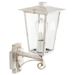RIBOT LANTERNA A PARETE RIVOLTA VERSO L'ALTO DA ESTERNO BIANCO/ORO O RUGGINE Sovil - Cristalensi Shop Online 2