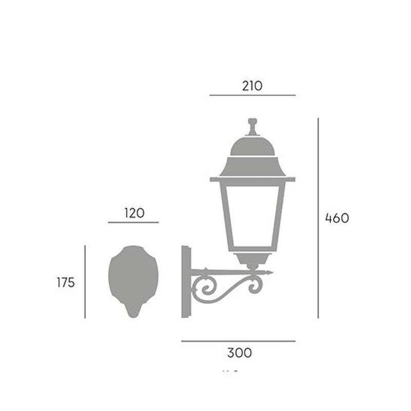 AMALFI LAMPADA PARETE PER ESTERNO GRANDE ALLUMINIO COLORE NERO CON VETRO TRASPARENTE Sovil - Cristalensi Shop Online