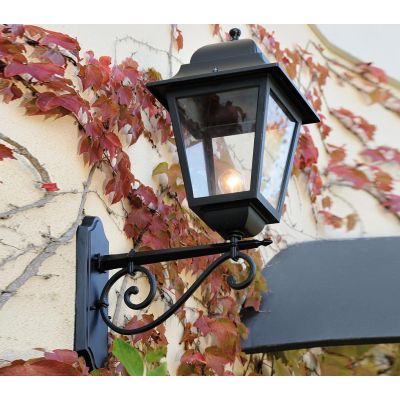 AMALFI LANTERNA PER ESTERNO A PARETE IN ALLUMINIO NERO DIFFUSORI IN VETRO Sovil - Cristalensi Shop Online