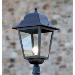 AMALFI TESTA PALO IN ALLUMINIO NERO CON DIFFUSORI IN VETRO PER TUBO 6 CM Sovil - Cristalensi Shop Online