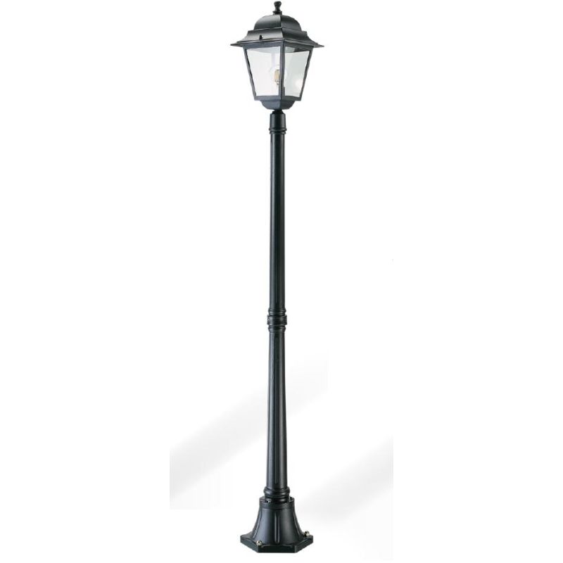 AMALFI LAMPIONE ESTERNO ALLUMINIO NERO DIFFUSORI VETRO ALTEZZA 175 CM SOVIL Sovil - Cristalensi Shop Online