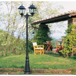 AMALFI PALO PER ESTERNO ALTO IN ALLUMINIO 2 LUCI NERO DI SOVIL Sovil - Cristalensi Shop Online