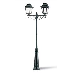 AMALFI LAMPIONE ESTERNO H308 DUE LANTERNE IN ALLUMINIO NERO DIFFUSORI IN VETRO Sovil - Cristalensi Shop Online 2