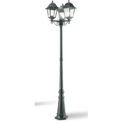 AMALFI LAMPIONE ALTO 210 CM IN ALLUMINIO 3 LUCI NERO LANTERNE CLASSICE DI SOVIL Sovil - Cristalensi Shop Online