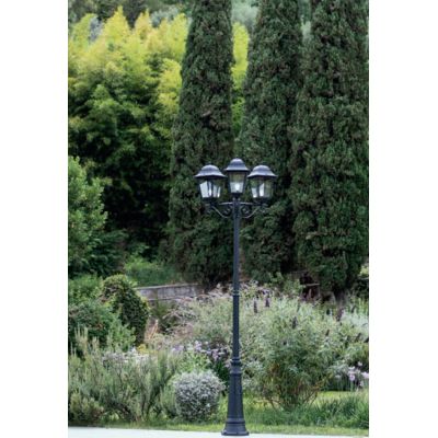 AMALFI LAMPIONE ALTO 210 CM IN ALLUMINIO 3 LUCI NERO LANTERNE CLASSICE DI SOVIL Sovil - Cristalensi Shop Online