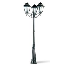 AMALFI LAMPIONE ESTERNO H308 TRE LANTERNE IN ALLUMINIO NERO DIFFUSORI IN VETRO Sovil - Cristalensi Shop Online 2