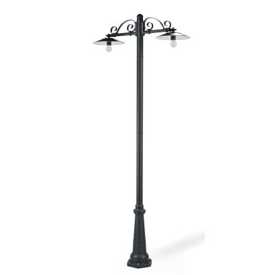 ANTIQUE LAMPIONE PER ESTERNO 2 LUCI IN ALLUMINIO VERNICIATO DI GRIGIO ANTRACITE Sovil - Cristalensi Shop Online