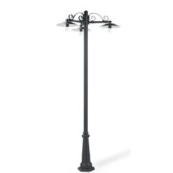 ANTIQUE PALO PER ESTERNO 3 LUCI IN ALLUMINIO VERNICIATO DI GRIGIO ANTRACITE Sovil - Cristalensi Shop Online 2