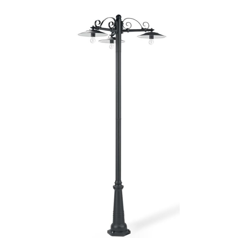 ANTIQUE PALO PER ESTERNO 3 LUCI IN ALLUMINIO VERNICIATO DI GRIGIO ANTRACITE Sovil - Cristalensi Shop Online