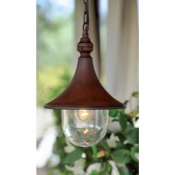 LAMPARA SOSPENSIONE IN ALLUMINIO NERA O RUGGINE CON DIFFUSORE TRASPARENTE DI SOVIL Sovil - Cristalensi Shop Online