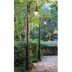 LAMPARA PALO PER ESTERNO ALTO 230 CM IN ALLUMINIO COLORE RUGGINE O NERO DI SOVIL Sovil - Cristalensi Shop Online