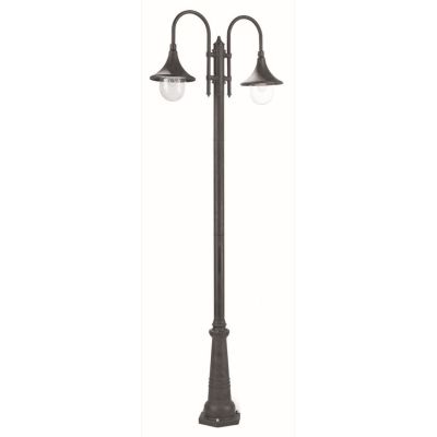 LAMPARA LAMPIONE PER ESTERNO H 230 CM DI COLORE RUGGINE O NERO CON 2 LUCI DI SOVIL Sovil - Cristalensi Shop Online