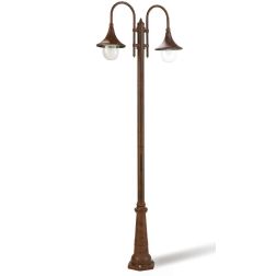 LAMPARA LAMPIONE PER ESTERNO H 230 CM DI COLORE RUGGINE O NERO CON 2 LUCI DI SOVIL Sovil - Cristalensi Shop Online 2