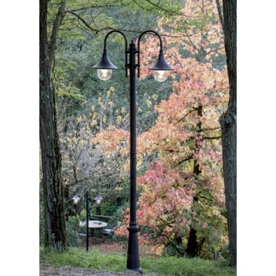 LAMPARA LAMPIONE PER ESTERNO H 230 CM DI COLORE RUGGINE O NERO CON 2 LUCI DI SOVIL Sovil - Cristalensi Shop Online
