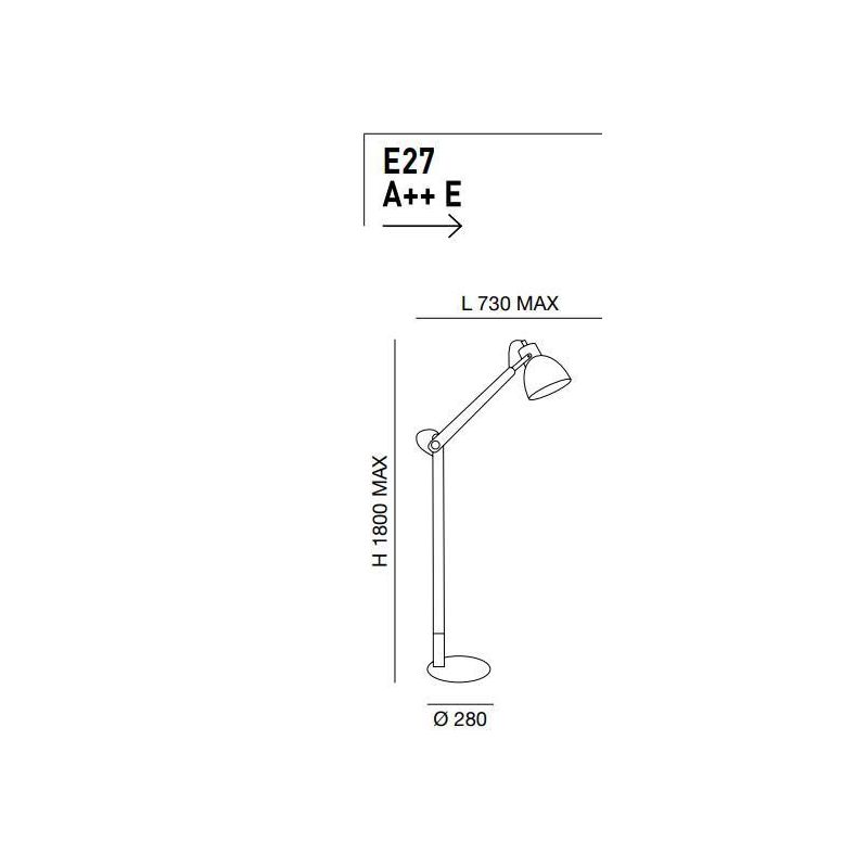 3644-11 SVEVA PIANTANA ORIENTABILE IN LEGNO E METALLO NERO O BIANCO DI FABAS LUCE Fabas Luce - Cristalensi Shop Online