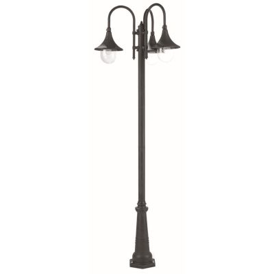 LAMPARA LAMPIONE PER ESTERNO 3 LUCI IN ALLUMINIO NERO O RUGGINE H 230 CM DI SOVIL Sovil - Cristalensi Shop Online