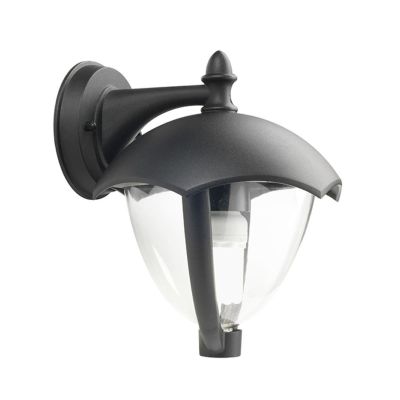 SOFY APPLIQUE DA ESTERNO IN ALLUMINIO NERO E DIFFUSORE TRASPARENTE Sovil - Cristalensi Shop Online