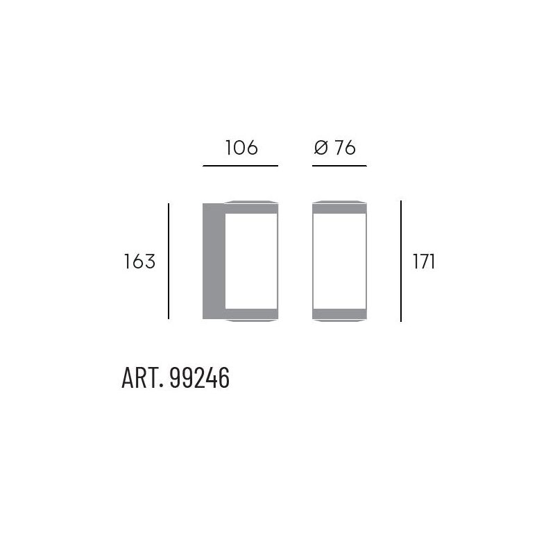 ROLLO APPLIQUE DA ESTERNO IP65 LED 6W LUCE 4000K BIANCA O NERA MODERNA DI SOVIL Sovil - Cristalensi Shop Online