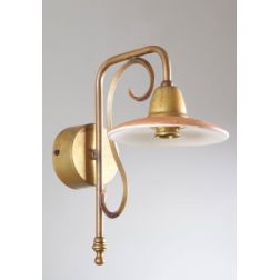 ANTICO TOSCANO APPLIQUE IN OTTONE E PIATTO IN TERRACOTTA ROSSA INTERNO BIANCO CRISTALENSI OTTONE - Cristalensi Shop Online 2