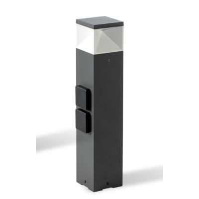 DIAMOND PALO DA ESTERNO CON PRESE SCHUKO IP65 2 MISURE ALLUMINIO ANTRACITE LED 12W LUCE 3000K-4000K Sovil - Cristalensi Shop Onl