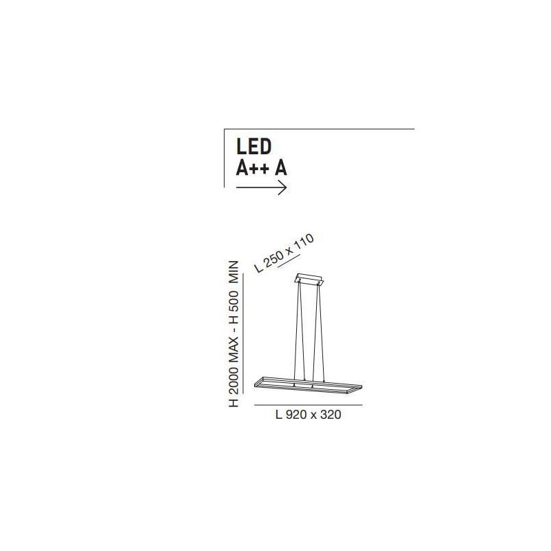 3394-45 BARD SOSPENSIONE MODERNA DI FORMA RETTANGOLARE LED 52W IN 5 COLORI DELLA FABAS LUCE Fabas Luce - Cristalensi Shop Online