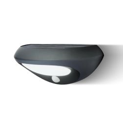OVVO APPLIQUE LED A BATTERIA IP44 CON PANNELLO SOLARE E SENSORE DI MOVIMENTO COLORE NERO Sovil - Cristalensi Shop Online 2