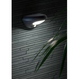 OVVO APPLIQUE LED A BATTERIA IP44 CON PANNELLO SOLARE E SENSORE DI MOVIMENTO COLORE NERO Sovil - Cristalensi Shop Online