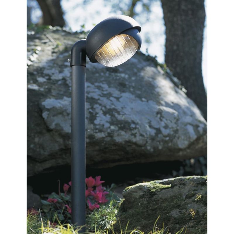 RESIDENCE TONDA TESTA PALO IP44 COLORE NERO CON LAMPADINA ATTACCO E27 DI SOVIL Sovil - Cristalensi Shop Online