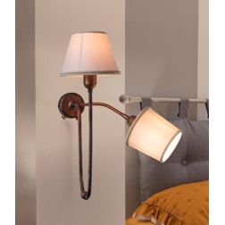 LAMPADA DA PARETE A 2 LUCI IN OTTONE CON BRACCIO FLESSIBILE E PARALUMI AVORIO MADE IN ITALY IMAS IMAS - Cristalensi Shop Online