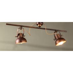 PLAFONIERA A 2 LUCI IN OTTONE CON SPOT ORIENTABILI STILE RUSTICO MADE IN ITALY DELLA IMAS IMAS - Cristalensi Shop Online