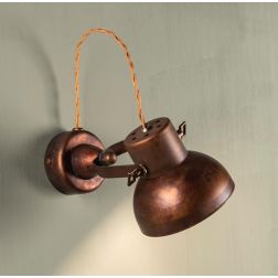 APPLIQUE SPOT 1 LUCE IN OTTONE LUCE ORIENTABILE IN STILE RUSTICO MADE IN ITALY DELLA IMAS IMAS - Cristalensi Shop Online