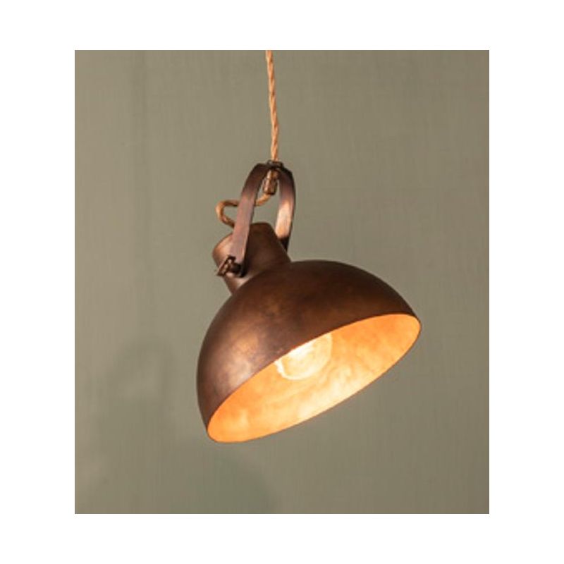 SOSPENSIONE SINGOLA IN OTTONE CON LUCE ORIENTABILE D20 CM STILE RUSTICO MADE IN ITALY DELLA IMAS IMAS - Cristalensi Shop Online