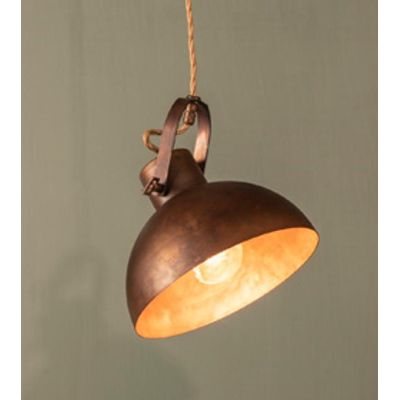 SOSPENSIONE SINGOLA IN OTTONE CON LUCE ORIENTABILE D20 CM STILE RUSTICO MADE IN ITALY DELLA IMAS IMAS - Cristalensi Shop Online