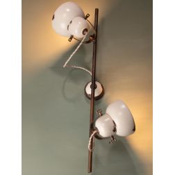 LAMPADA DA PARETE A 2 LUCI IN OTTONE E CERAMICA CON SPOT ORIENTABILI STILE RUSTICO MADE IN ITALY DELLA IMAS IMAS - Cristalensi S 2