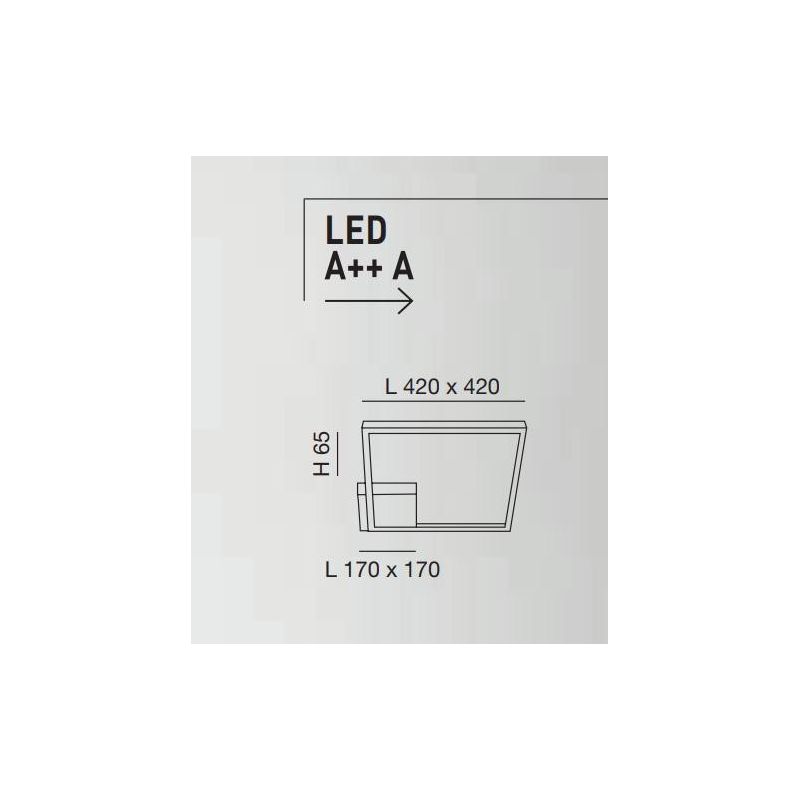 3394-62 BARD PLAFONIERA MODERNA DI FORMA QUADRATA CM 42X42 BIANCA LED 39W LUCE 4000K DI FABAS LUCE Fabas Luce - Cristalensi Shop