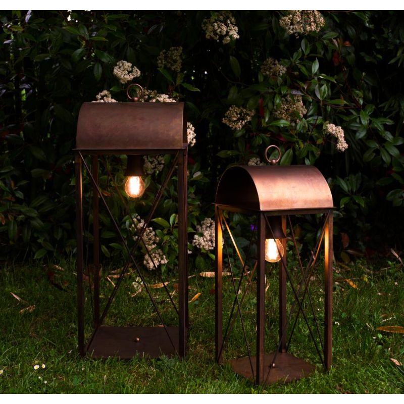 BOBOLI LANTERNA IN OTTONE ALTEZZA CM 80 O CM 58 DA ESTERNO IP44 3 FINITURE COLORE LAMPADINA ATTACCO E27 CRISTALENSI TUSCANY - Cr