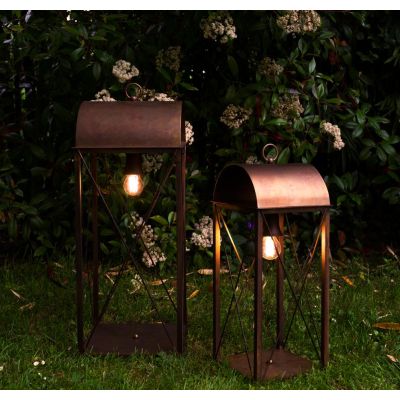 BOBOLI LANTERNA IN OTTONE ALTEZZA CM 80 O CM 58 DA ESTERNO IP44 3 FINITURE COLORE LAMPADINA ATTACCO E27 CRISTALENSI TUSCANY - Cr