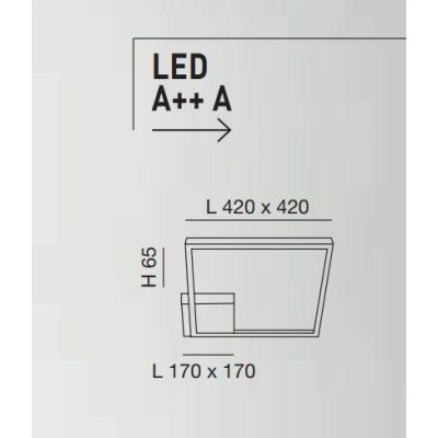 3394-61 BARD PLAFONIERA MODERNA DI FORMA QUADRATA 5 COLORI CM 42X42 LED 39W DI FABAS LUCE Fabas Luce - Cristalensi Shop Online